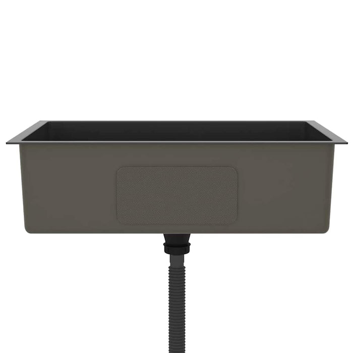 Lavello da Cucina-Lavandino-Lavabo Artigianale Nero in Acciaio Inox 302270