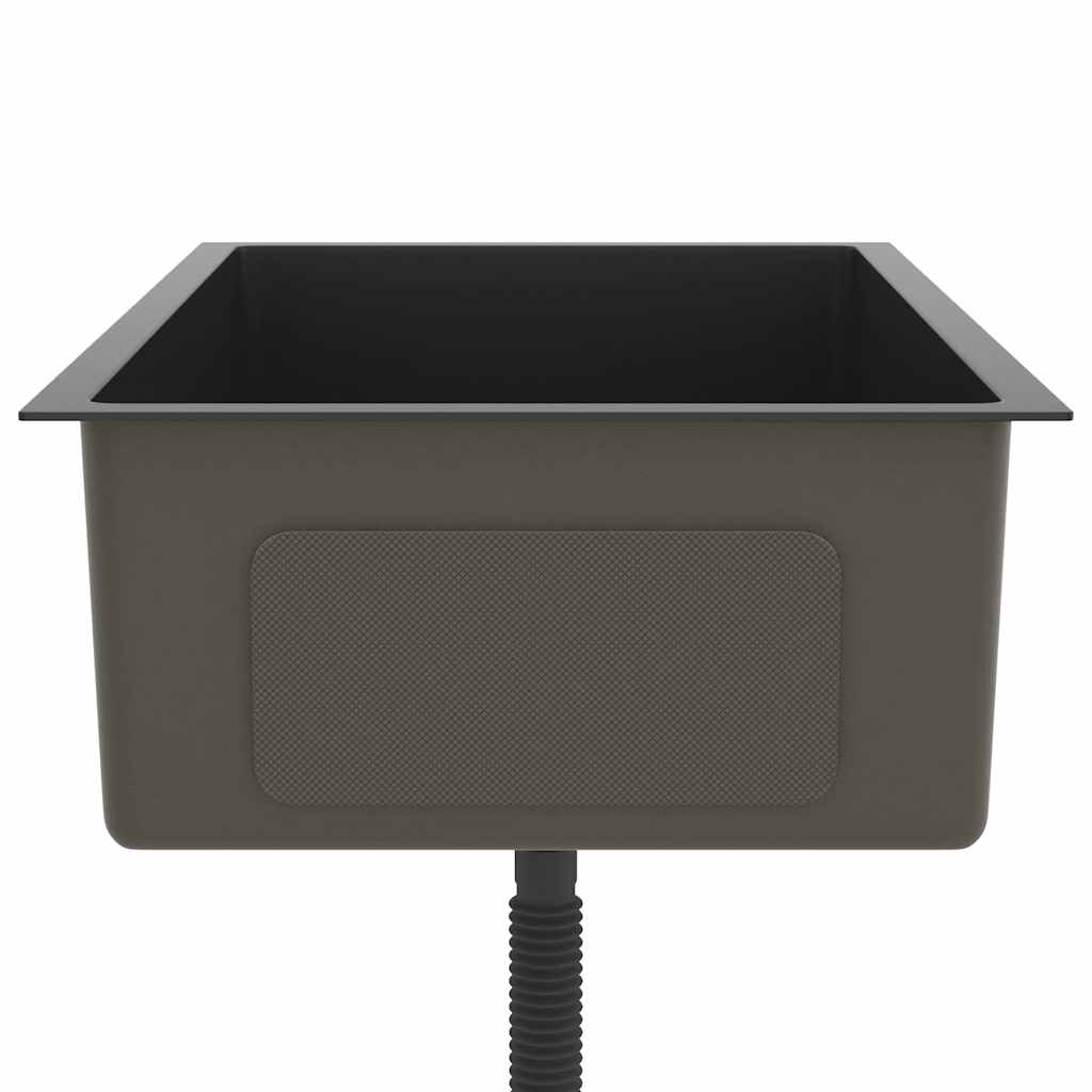 Lavello da Cucina Artigianale Nero in Acciaio Inox 51517