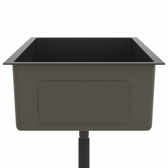 Lavello da Cucina Artigianale Nero in Acciaio Inox 51517