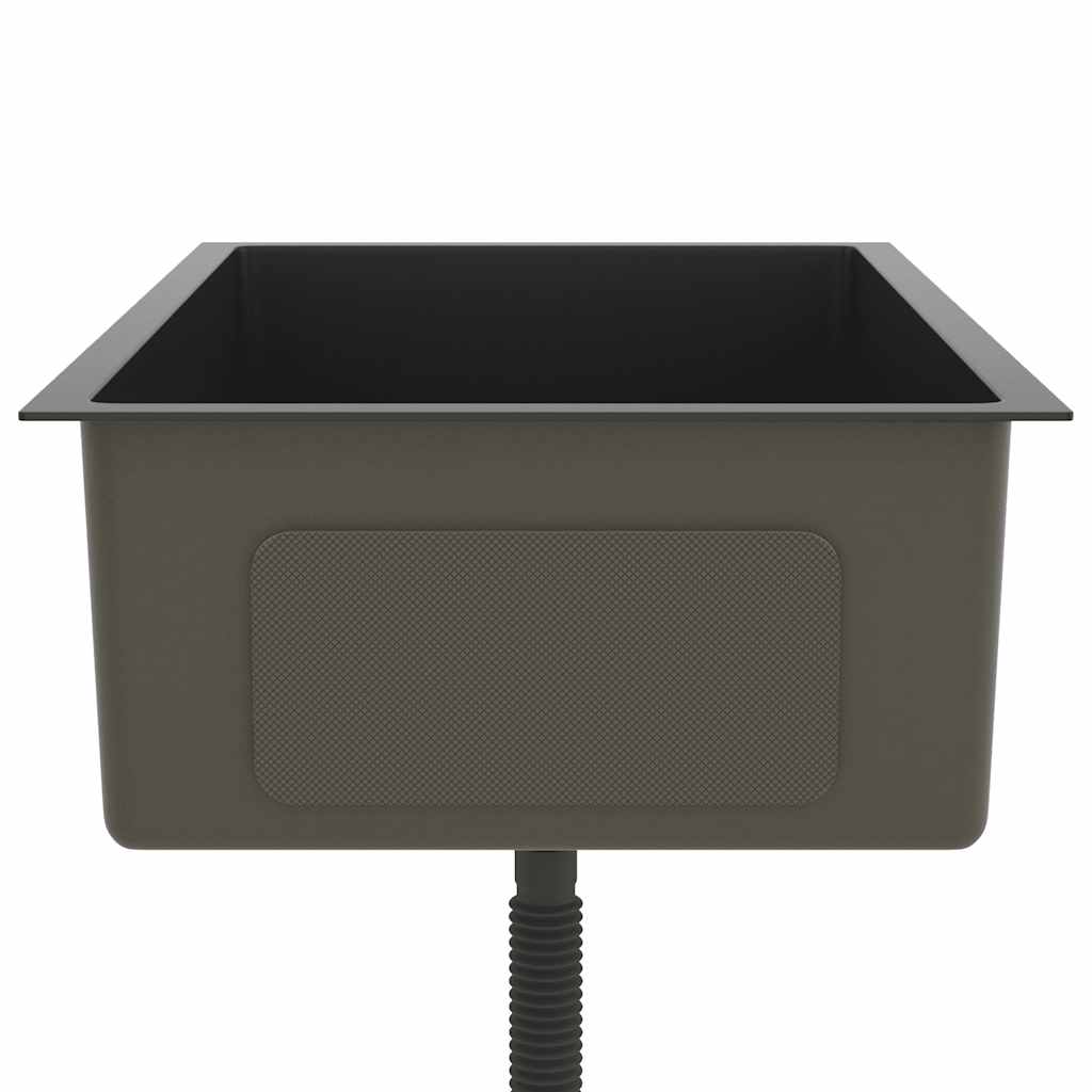 Lavello da Cucina-Lavandino-Lavabo Artigianale Nero in Acciaio Inox 302270