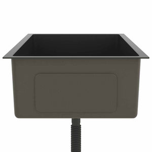 Lavello da Cucina-Lavandino-Lavabo Artigianale Nero in Acciaio Inox 302270