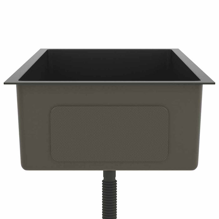 Lavello da Cucina-Lavandino-Lavabo Artigianale Nero in Acciaio Inox 302270