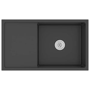 Lavello da Cucina Lavorato a Mano Nero Acciaio Inox 51521