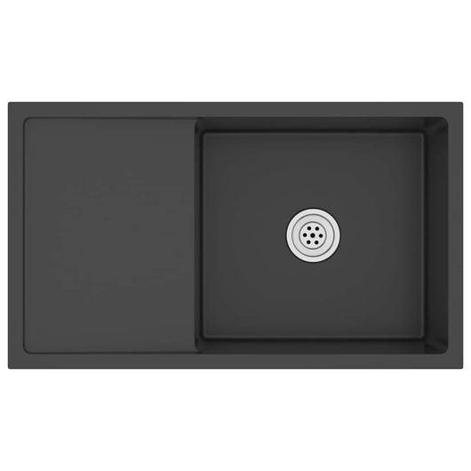 Lavello da Cucina Lavorato a Mano Nero Acciaio Inox 51521