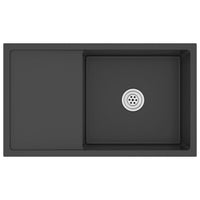 Lavello da cucina fatto a mano lavabo interno installazione cucina 75 x 44 cm acciaio inox nero 02_0002470