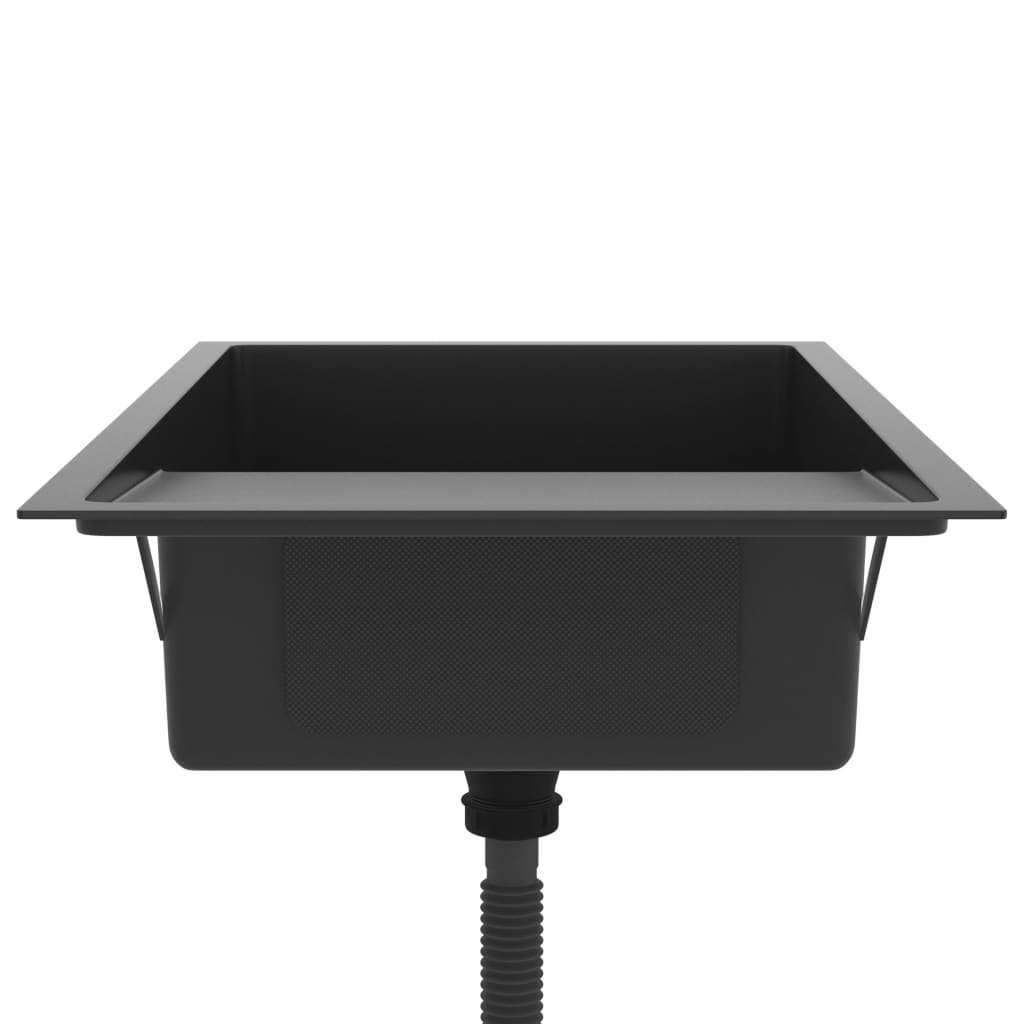 Lavello da cucina fatto a mano lavabo interno installazione cucina 75 x 44 cm acciaio inox nero 02_0002470