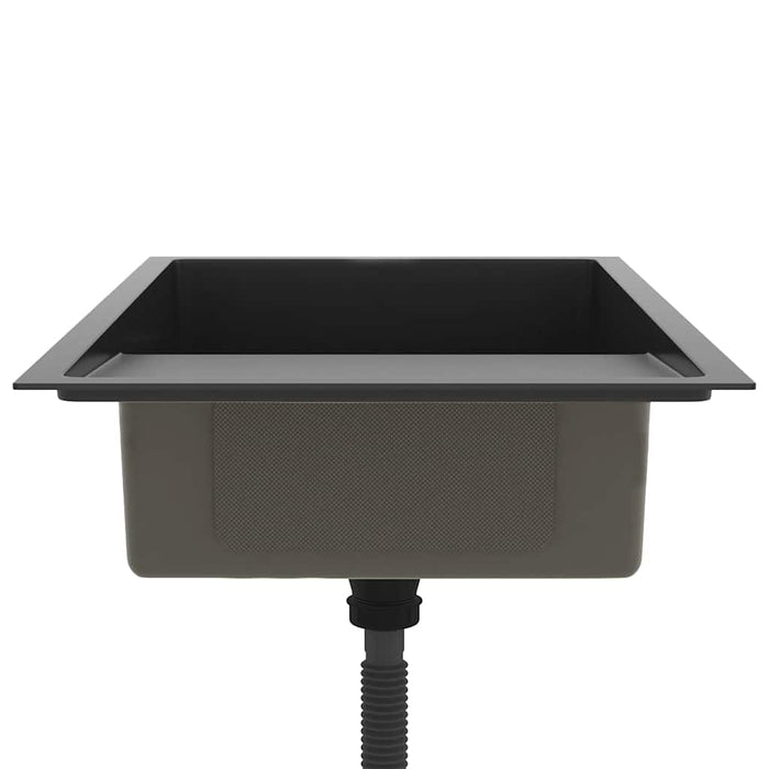 Lavello da Cucina Lavorato a Mano Nero Acciaio Inox 51521