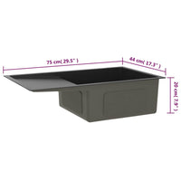 Lavello da Cucina Lavorato a Mano Nero Acciaio Inox 51521