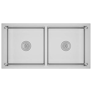 Lavello da Cucina Lavorato a Mano in Acciaio Inox cod mxl 48624