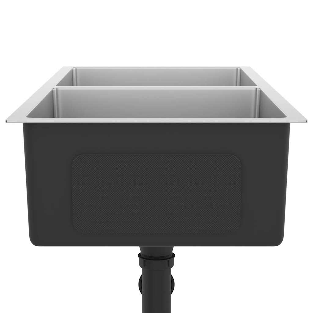 Lavello da Cucina Lavorato a Mano in Acciaio Inox cod mxl 48624