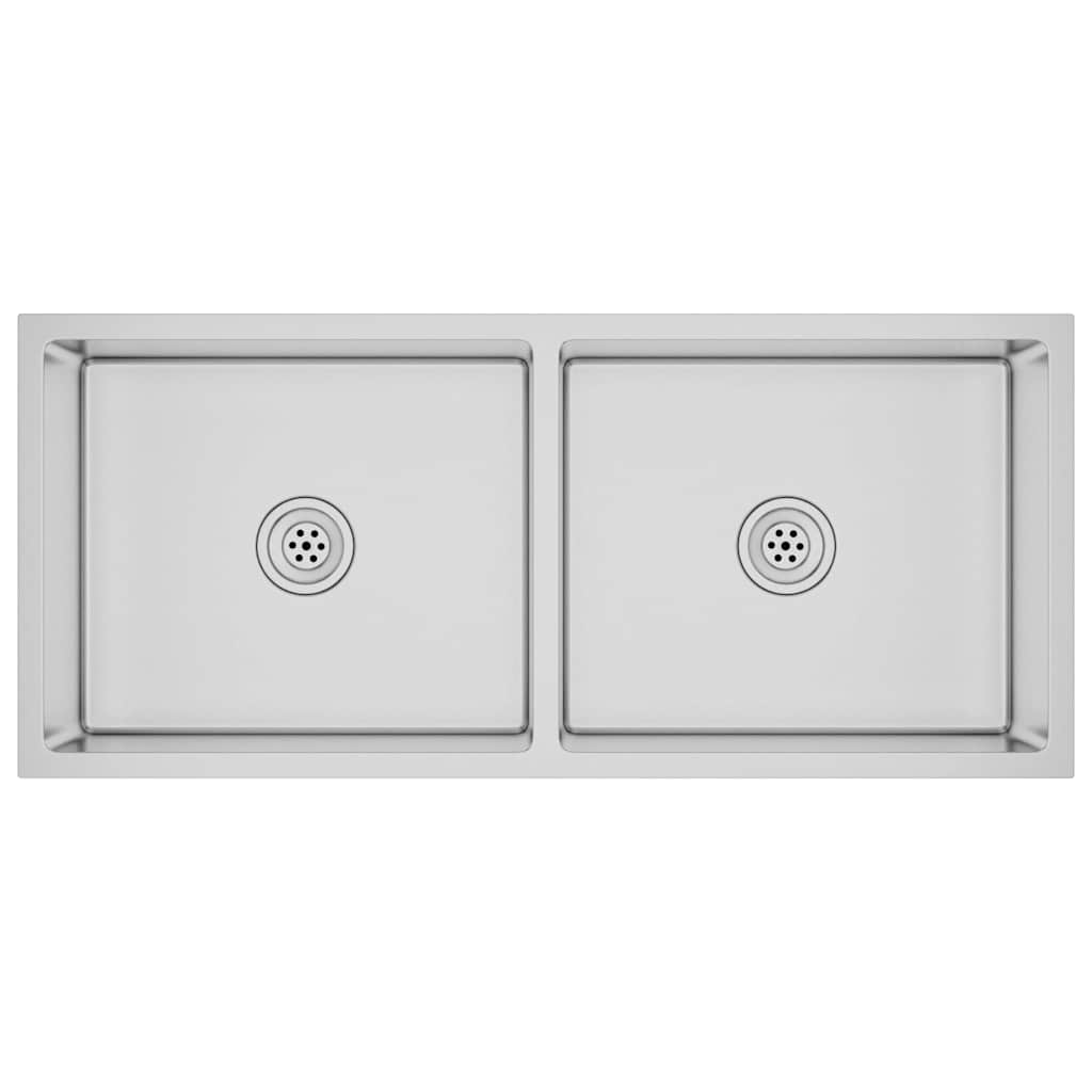 Lavello da Cucina Lavorato a Mano in Acciaio Inox 51524