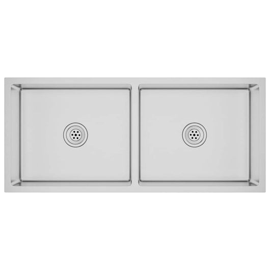 Lavello da Cucina Lavorato a Mano-Lavandino-Lavabo in Acciaio Inox 196398