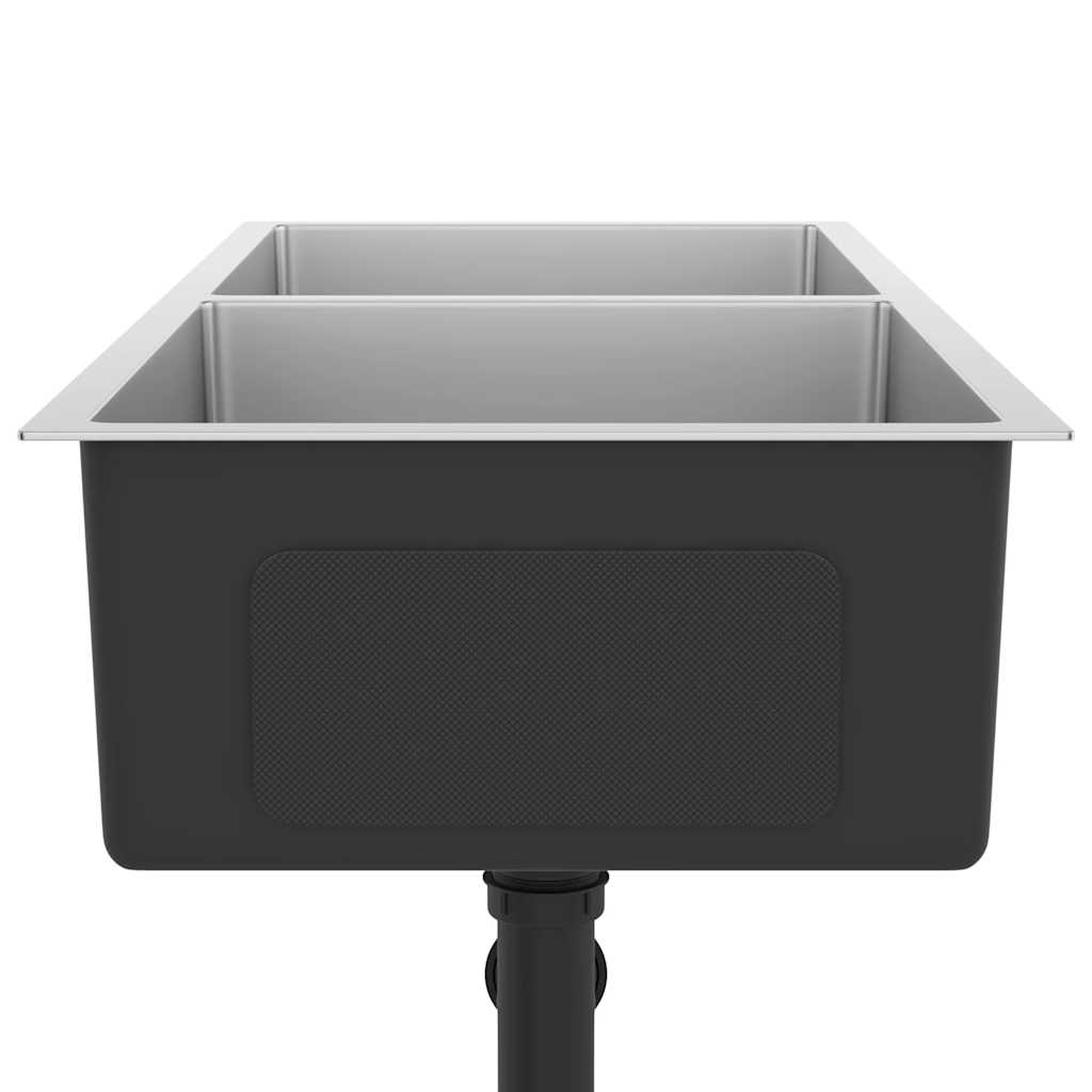 Lavello da Cucina Lavorato a Mano-Lavandino-Lavabo in Acciaio Inox 196398