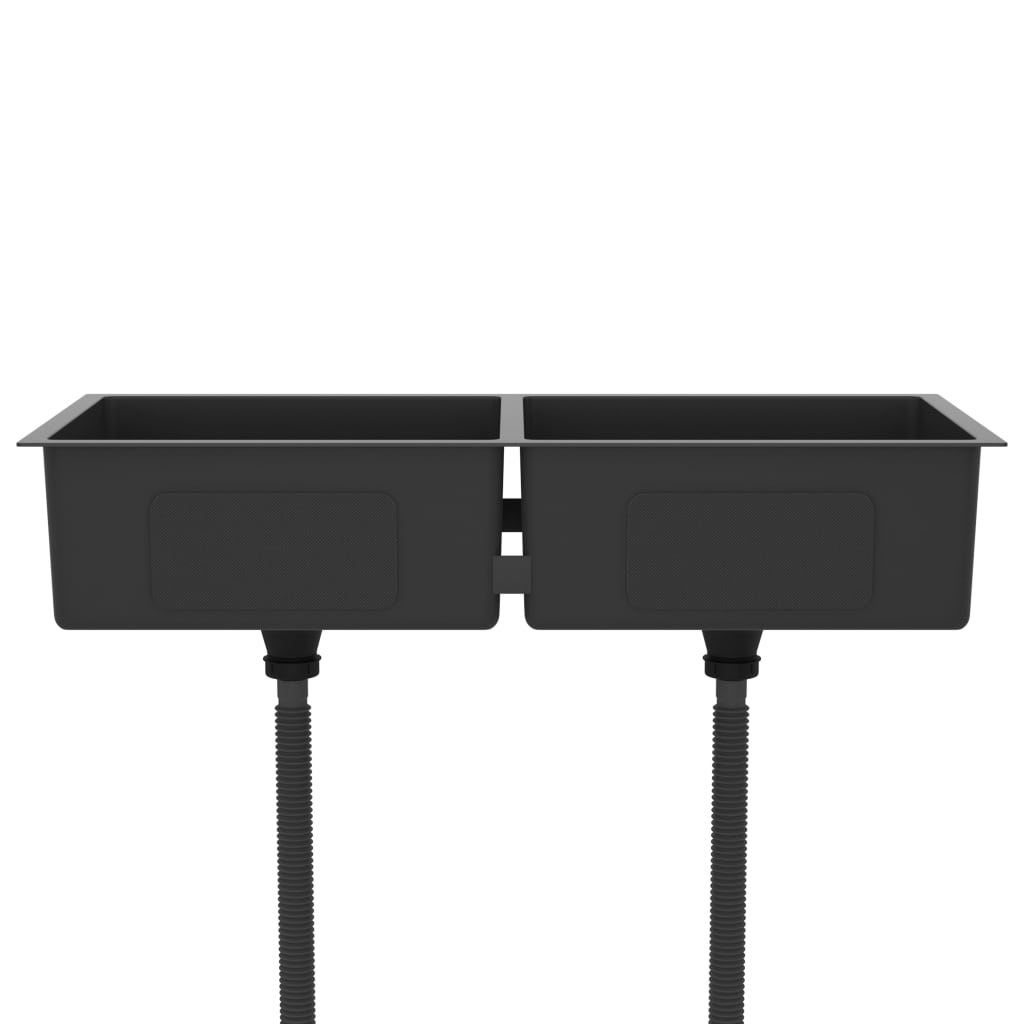 Lavello da cucina fatto a mano lavello da cucina bagno interno casa 100 x 44 cm acciaio inox nero 02_0002474