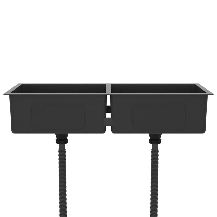 Lavello da cucina fatto a mano lavello da cucina bagno interno casa 100 x 44 cm acciaio inox nero 02_0002474