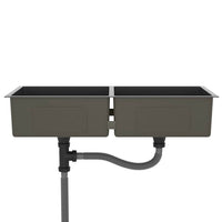 Lavello da Cucina-Lavandino-Lavabo Artigianale Nero in Acciaio Inox 499442