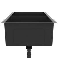 Lavello da cucina fatto a mano lavello da cucina bagno interno casa 100 x 44 cm acciaio inox nero 02_0002474