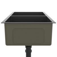 Lavello da Cucina-Lavandino-Lavabo Artigianale Nero in Acciaio Inox 499442