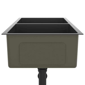 Lavello da Cucina-Lavandino-Lavabo Artigianale Nero in Acciaio Inox 499442