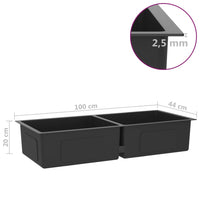 Lavello da cucina fatto a mano lavello da cucina bagno interno casa 100 x 44 cm acciaio inox nero 02_0002474