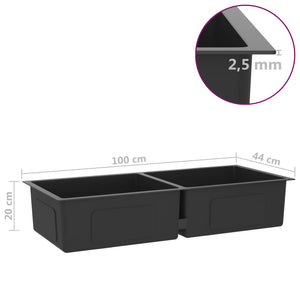 Lavello da cucina fatto a mano lavello da cucina bagno interno casa 100 x 44 cm acciaio inox nero 02_0002474
