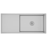 Lavello da cucina fatto a mano 100 x 44 cm acciaio inox argento 02_0002475