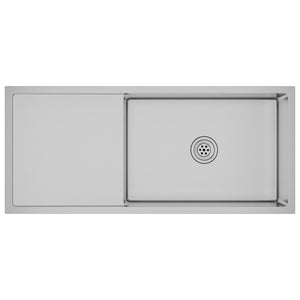 Lavello da cucina fatto a mano 100 x 44 cm acciaio inox argento 02_0002475