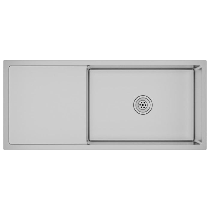 Lavello da cucina fatto a mano 100 x 44 cm acciaio inox argento 02_0002475