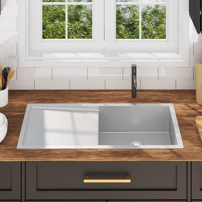 Lavello da Cucina Lavorato a Mano in Acciaio Inox 51526