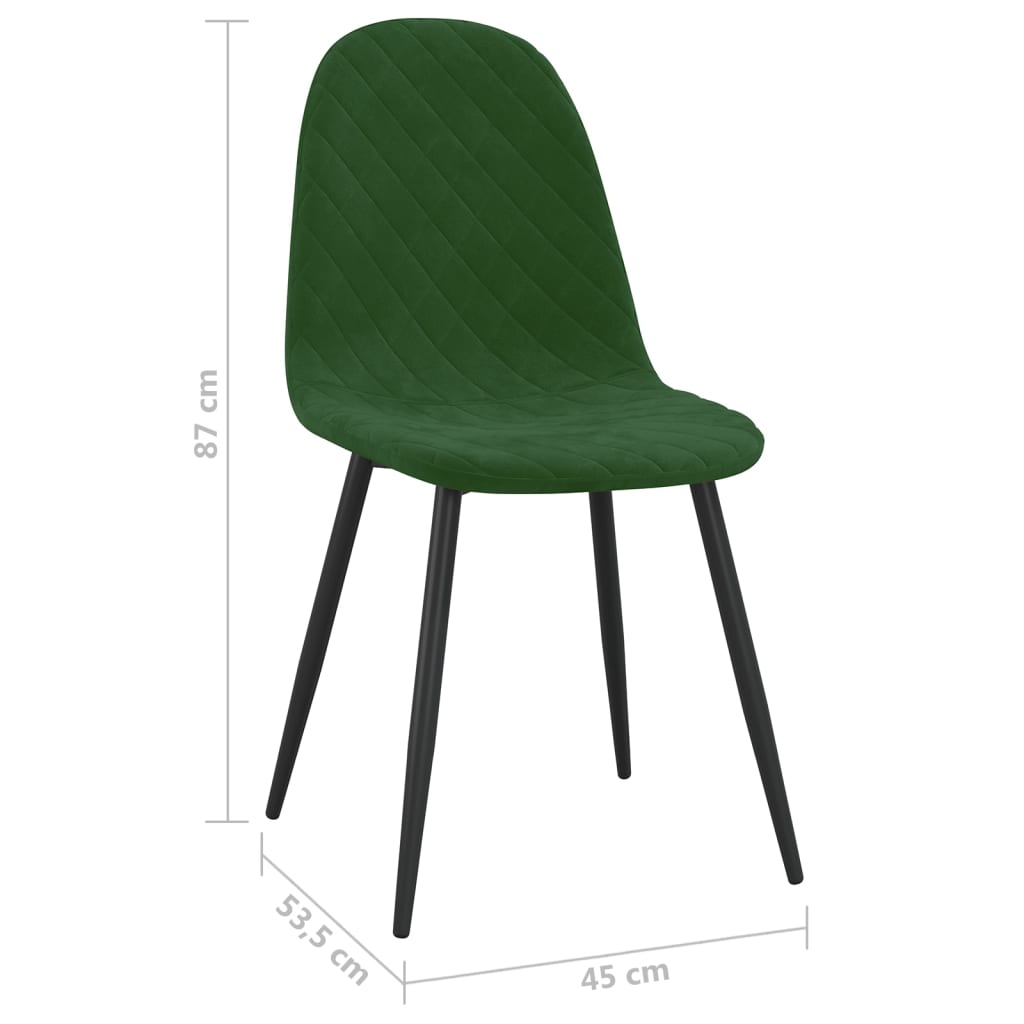 Sedie da Pranzo 2 pz Verde Scuro in Velluto 325648