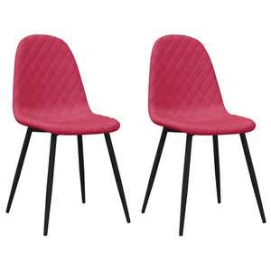 Sedie da Pranzo 2 pz Rosso Vino in Velluto
