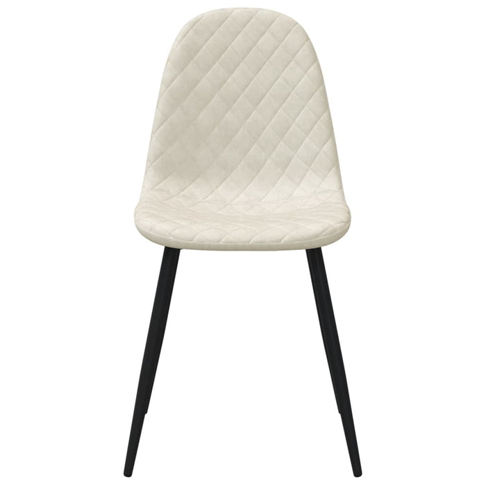 Sedie da Pranzo 2 pz Bianco Crema in Velluto cod mxl 21421