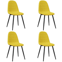 Sedie da Pranzo 4 pz Giallo Senape in Velluto 325664