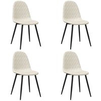 Sedie da Pranzo 4 pz Bianco Crema in Velluto 325666