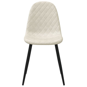 Sedie da Pranzo 4 pz Bianco Crema in Velluto