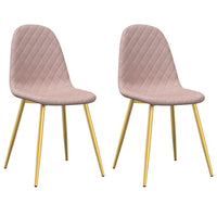 Sedie da Pranzo 2 pz Rosa in Velluto 325672