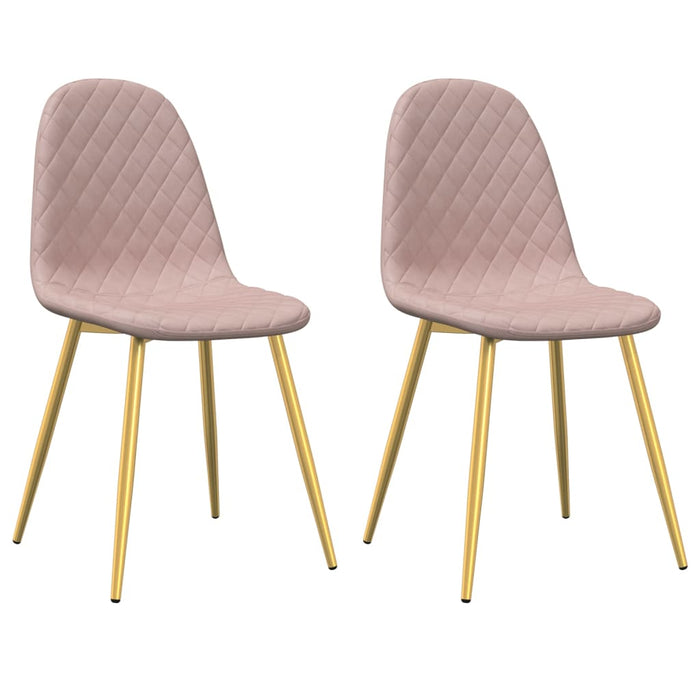 Sedie da Pranzo 2 pz Rosa in Velluto 325672