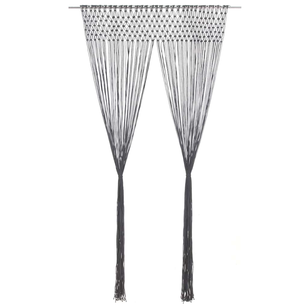 Tenda Macramè Antracite 140x240 cm in Cotone 323991