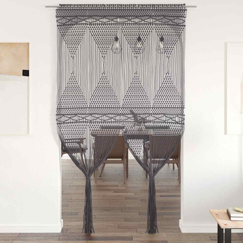 Tenda Macramè Antracite 140x240 cm in Cotone 323996