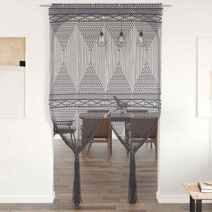 Tenda Macramè Antracite 140x240 cm in Cotone 323996