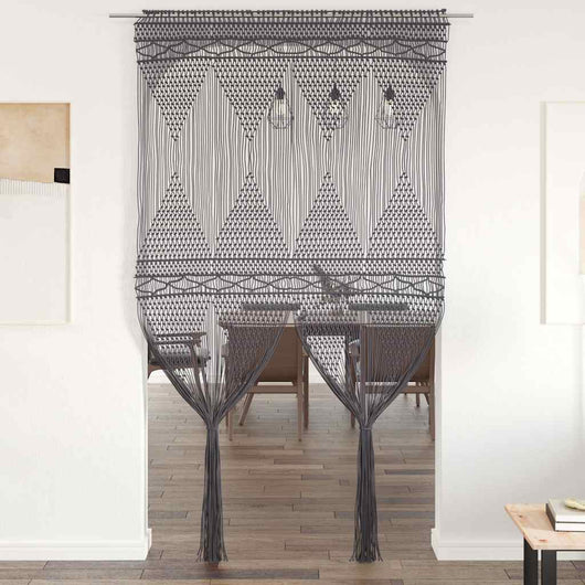 Tenda Macramè Antracite 140x240 cm in Cotone 323996