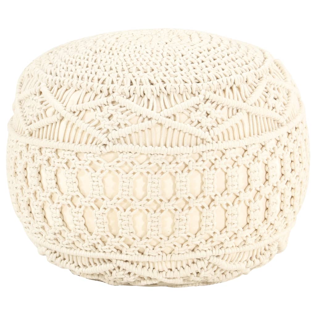 Pouf Lavorato a Mano in MacramÃ© 45x30 cm in Cotone  cod mxl 75005