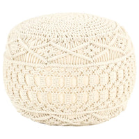 Pouf Lavorato a Mano in MacramÃ© 45x30 cm in Cotone  cod mxl 75005