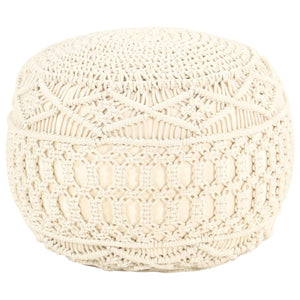 Pouf Lavorato a Mano in MacramÃ© 45x30 cm in Cotone  cod mxl 75005