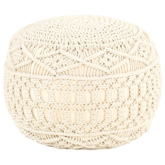 Pouf Lavorato a Mano in MacramÃ© 45x30 cm in Cotone  cod mxl 75005