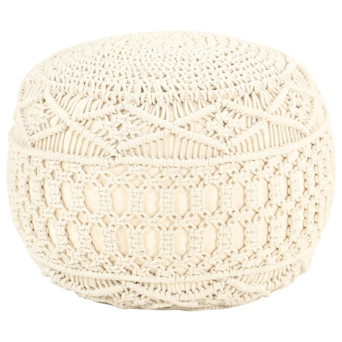 Pouf Lavorato a Mano in MacramÃ© 45x30 cm in Cotone  cod mxl 75005