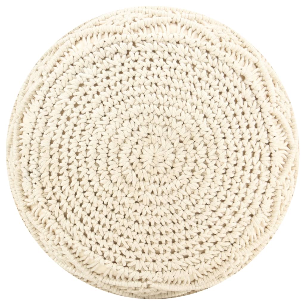 Pouf Lavorato a Mano in MacramÃ© 45x30 cm in Cotone  cod mxl 75005