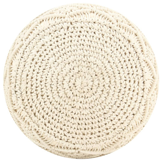 Pouf Lavorato a Mano in MacramÃ© 45x30 cm in Cotone  cod mxl 75005