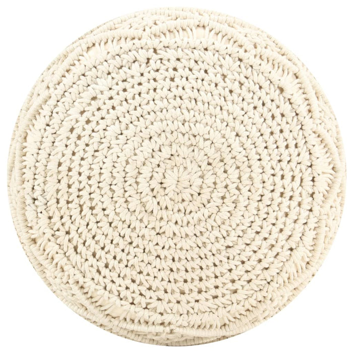Pouf Lavorato a Mano in MacramÃ© 45x30 cm in Cotone  cod mxl 75005