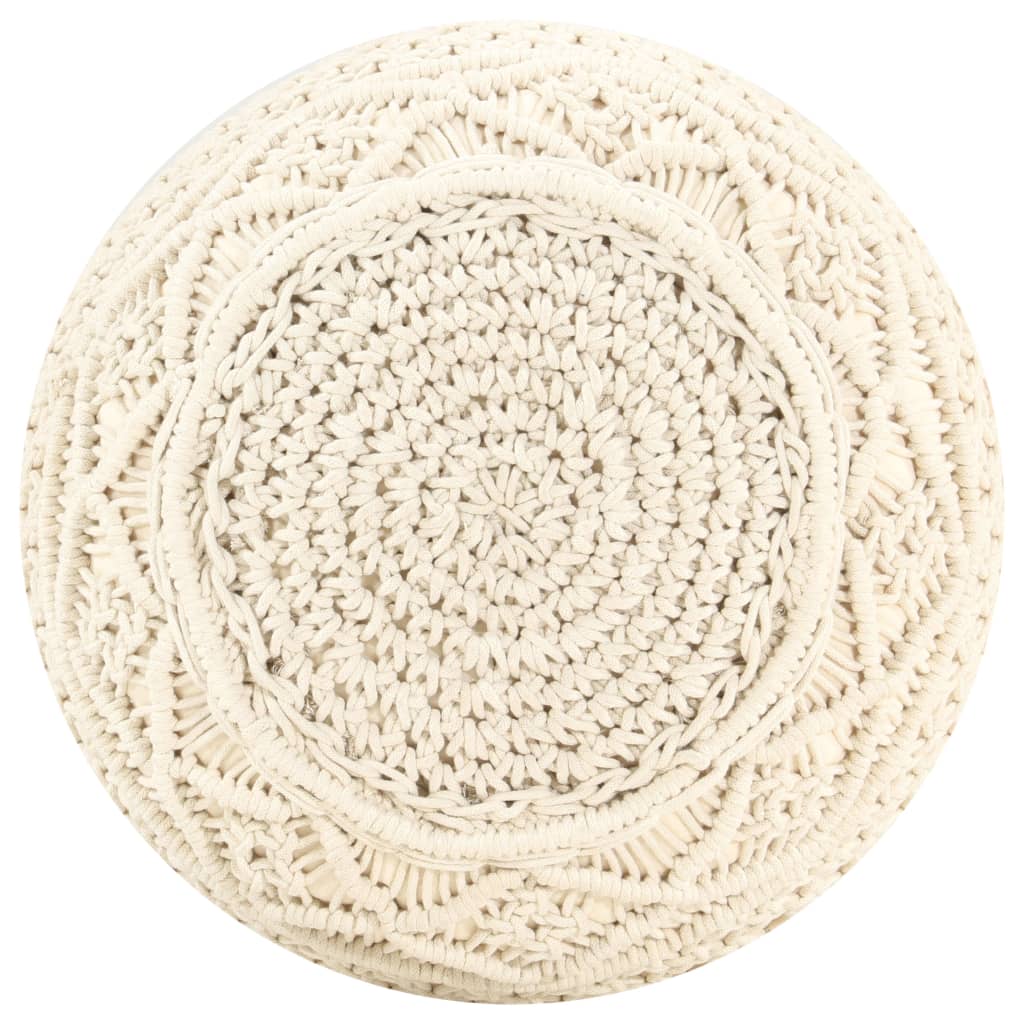 Pouf Lavorato a Mano in Macramé 45x30 cm in Cotone 324001